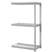 Expandable Add-On Rack with 3 Levels Wire Deck, 1500lb Cap Per Level, 36"W x 18"D x 84"H, Gray