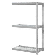 Expandable Add-On Rack with 3 Levels Wire Deck, 750lb Cap Per Level, 72"W x 48"D x 84"H, Gray