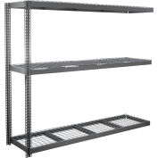 Expandable Add-On Rack with 3 Levels Wire Deck, 800lb Cap Per Level, 96"W x 48"D x 84"H, Gray