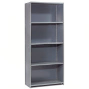 Global Industrial 5 Shelf, 18 Ga Closed Steel Shelving, 48"W x 12"D x 85"H, Gray
