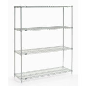 Nexel Stainless Steel Wire Shelving, 54"W x 18"D x 74"H