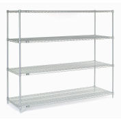Stainless Steel Wire Shelving, 72"W x 24"D x 74"H