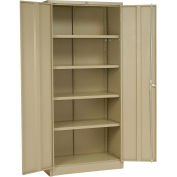 Global Industrial Easy Assembly Storage Cabinet, 36x18x78, Tan