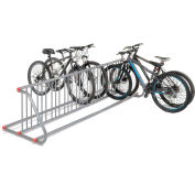 111"L Grid Bike Rack, Double Sided, 18-Bike Capacity, Powder Coated Galvanized Steel
