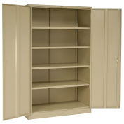 Global Industrial Assembled Storage Cabinet, 48x24x78, Tan
