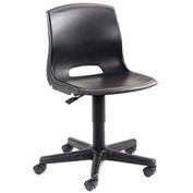 Contoured Plastic Chair, Black
