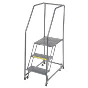 Ballymore H318P Perforated 16"W 3 Step Steel Rolling Ladder 10"D Top Step