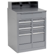 Shop Desk with 7 Drawers, 34-1/2"W x 30"D x 51-1/2"H, Gray