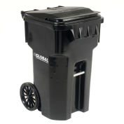 Otto Mobile Heavy Duty Trash Container, 65 Gallon, Black