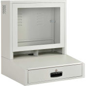 LCD Counter Top Security Computer Cabinet, Gray, 24-1/2"W x 22-1/2"D x 29-1/2"H