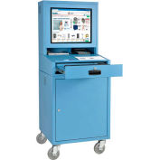 Mobile Security LCD Computer Cabinet Enclosure, Blue, 24-1/2"W x 22-1/2"D x 62-3/4"H