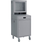 Mobile Security LCD Computer Cabinet Enclosure, Gray, 24-1/2"W x 22-1/2"D x 62-3/4"H