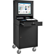 Mobile Security LCD Computer Cabinet Enclosure, Black, 24-1/2"W x 22-1/2"D x 62-3/4"H