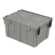 Global Industrial Gray Distribution Container With Hinged Lid 28-1/8x20-3/4x15-5/8