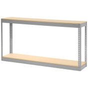 Record Storage Rack Without Boxes, 72"W x 15"D x 36"H, Gray