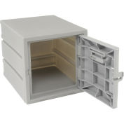 Box Locker for 6-Tier, Plastic, Flat Top, 12 X 15 X 12, Gray