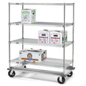 Nexel E-Z Adjust Wire Shelf Truck with Dolly Base, 48x24x61, 1600 Lb. Cap.