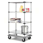 Stainless Steel Shelf Truck with Dolly Base, 48x24x70, 1600 Lb. Cap.