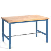 Production Workbench - Maple Butcher Block Safety Edge - Blue, 60"W x 36"D
