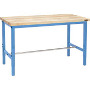 Production Workbench - Maple Butcher Block Square Edge - Blue, 72"W x 36"D