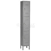 3-Tier 3 Door Locker, 12"Wx15"Dx24"H, Gray, Assembled