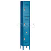 3-Tier 3 Door Locker, 12"Wx15"Dx24"H, Blue, Assembled