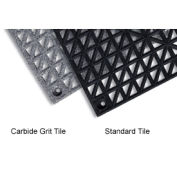 Durable Corp Modular Drainage Carbide Grit Tile, 12" X 12", Black, 36/Pk