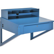 Shop Desk Wall Mount, 34-1/2"W x 30"D x 32-1/2"H, Blue