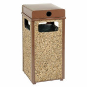 Stone Panel Trash Weather Urn, 17-1/2" Square X 36"H, Brown