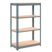 Boltless Heavy Duty Shelving 36"W x 12"D x 72"H, 4 Shelves, Wood Deck