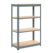 Boltless Heavy Duty Shelving 48"W x 24"D x 72"H, 4 Shelves, Wood Deck