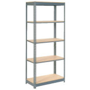 Boltless Heavy Duty Shelving 48"W x 12"D x 72"H, 5 Shelves, Wood Deck