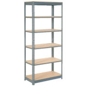 Boltless Heavy Duty Shelving 48"W x 24"D x 72"H, 6 Shelves, Wood Deck