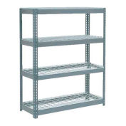 Boltless Extra Heavy Duty Shelving 48"W x 24"D x 72"H, 4 Shelves, Wire Deck