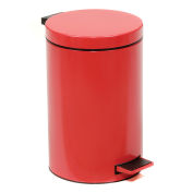 Global Industrial Step On Trash Can, 3-1/2 Gallon, Red