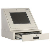 LCD Console Counter Top Security Computer Cabinet, Gray, 24-1/2"W x 22-1/2"D x 22-1/8"H