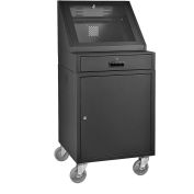 LCD Mobile Console Computer Cabinet, Black, 24-1/2"W x 22-1/2"D x 55-1/2"H