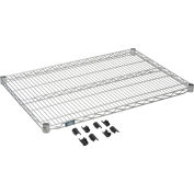 Nexel Silver Epoxy Wire Shelf w/Clips, 36"W x 24"D