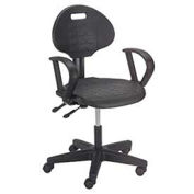 Puncture Proof Ergonomic Chair With Armrests, Polyurethane Seat and Back