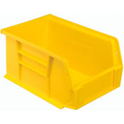 Global Industrial™ Plastic Stack & Hang Bin, 6"W x 9-1/4"D x 5"H, Yellow - Pkg Qty 12