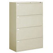 Global 36"W 4 Drawer Binder Lateral File, Putty, 9336P-4-F1HDPT