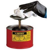 Justrite 1020-8 Safety Plunger Can, 2 Quart Steel
