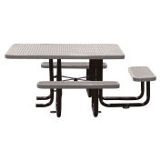 58" ADA Picnic Table, Gray, Expanded Metal Surface Mount