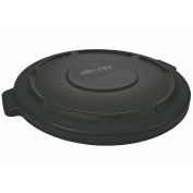 Brute Flat Lid For 44 Gallon Round Trash Container, Black