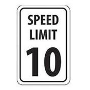 Speed Limit 10 Aluminum Sign, .063mm Thick