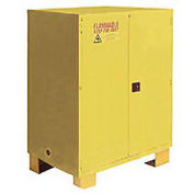 Flammable Cabinet FM120, with Legs, Manual Close Double Door 120 Gallon, 59"W x 34"D x 69"H