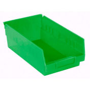 Akro-Mils 30150 Plastic Shelf Bin Nestable - 8-3/8"W x 11-5/8"D x 4"H Green - Pkg Qty 12