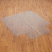 Chair Mat for Hard Floor, 45"W x 53"L with 25" x 12" Lip, Straight Edge
