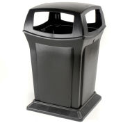 Rubbermaid Ranger® 4 Openings Outdoor Trash Can, 45 Gallon, Black