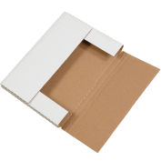 14-1/8" x 8-5/8" x 1" Easy-Fold Corrugated Mailers, ECT-32, White - Pkg Qty 50